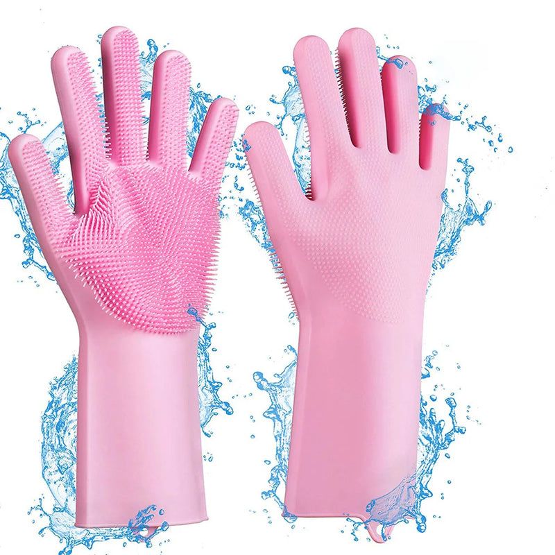 Pet Grooming Cleaning Gloves Dog Cat Bathing Shampoo Glove Scrubber Magic Dishwashing Cleanner Sponge Silicon Hair Removal Glove